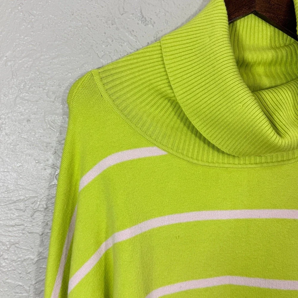 Free People Paulie Sweater Small Lemonade Stripe Turtleneck Cropped OB1751762 - Picture 3 of 8